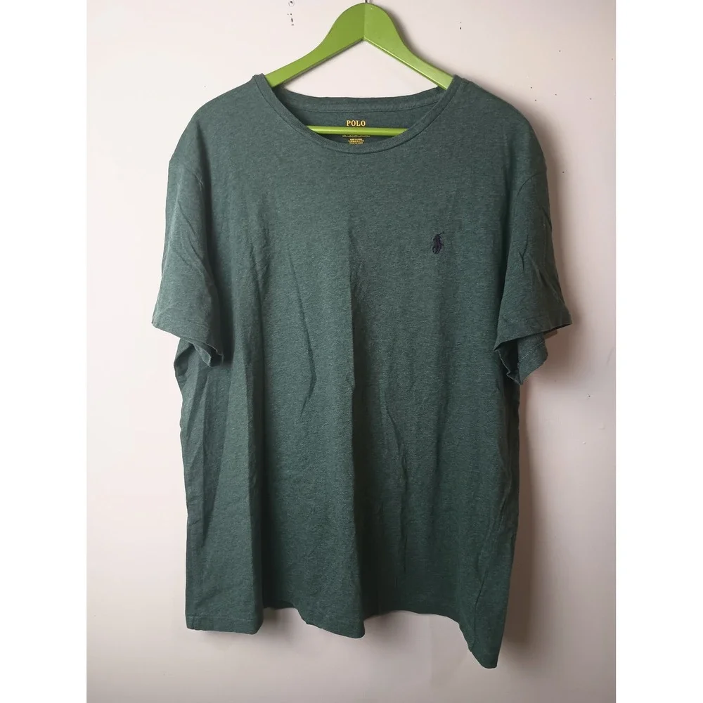Polo Ralph Lauren Mens XL T-Shirt Green Heather Cotton Short Sleeve Pony Logo